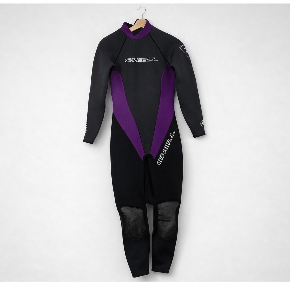 Vintage O'Neil Full Wet Suit Women Black/ Purple Snorkel Diving Surf Beach 12